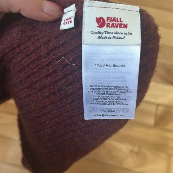 Fjallraven ribbed Wool Beanie Unisex red burgundy - Picture 4 of 5
